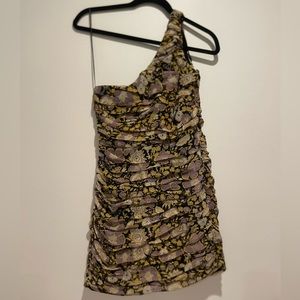 brand new floral zara one shoulder dress